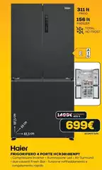 Haier - Cube 83 Serie 3 HCR3818ENPT Frigorifero Side-by-side Libera Installazione 467 L E Antracite