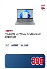Lenovo - Computer Notebook Ideapad Slim 3 82XB00C71X