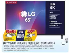 LG - TV WebOS UHD Ai 65" Serie UA75 65UA75006LA LG - TV WebOS UHD Ai 65" Serie UA75 65UA75006LA