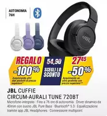 Jbl - Cuffie Circum-Aurali Tune 720BT Jbl - Cuffie Circum-Aurali Tune 720BT