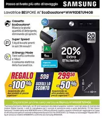Samsung - Lavatrice Bespoke Al' Ecodosatore WW90DB7U94GB