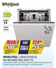 Whirlpool - Lavastoviglie Da Incasso WIO 3041 PL