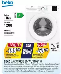 Beko - BmWU31021W lavatrice Caricamento frontale 10 kg 1400 Giri/min A Bianco Beko - BmWU31021W lavatrice Caricamento frontale 10 kg 1400 Giri/min A Bianco