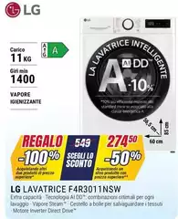 LG - F4R3011NSW lavatrice Caricamento frontale 11 kg 1400 Giri/min A-Moisir de Inspireo LG - F4R3011NSW lavatrice Caricamento frontale 11 kg 1400 Giri/min A-Moisir de Inspireo