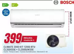 Bosch - Climate 2000 Kit 12000 Btu CL200035E + CL2000UW35E Bosch - Climate 2000 Kit 12000 Btu CL200035E + CL2000UW35E