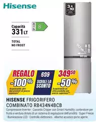 Hisense - Frigorifero Combinato RB434N4BCB Hisense - Frigorifero Combinato RB434N4BCB