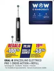 Oral b - Spazzolino Elettrico Pro 1 Cross Action + Refill Oral b - Spazzolino Elettrico Pro 1 Cross Action + Refill