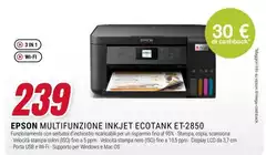 Epson - Multifunzione Inkjet Ecotank ET-2850