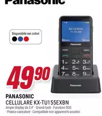 Panasonic - Cellulare KX-TU1155EXB N Panasonic - Cellulare KX-TU1155EXB N