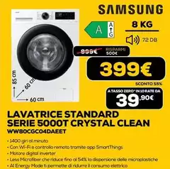 Samsung - Lavatrice Standard Serie 5000T Crystal Clean WW80CGC04DAEET