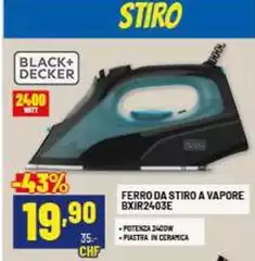 Black & Decker - Ferro Da Stiro A Vapore BXIR2403E Black & Decker - Ferro Da Stiro A Vapore BXIR2403E