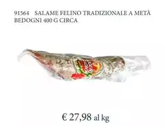 Felino - Salame  Tradizionale A Meta Bedogni