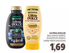 Garnier - Ultra Dolce Balsamo 200ml Shampoo 250ml Garnier - Ultra Dolce Balsamo 200ml Shampoo 250ml