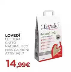 Lovedi - Lettiera Gatto Natural Eco Mais Carboni Attivi Lovedi - Lettiera Gatto Natural Eco Mais Carboni Attivi