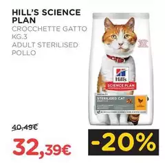 Hill's - Science Plan Crocchette Gatto Kg.3 Adult Sterilised Pollo Hill's - Science Plan Crocchette Gatto Kg.3 Adult Sterilised Pollo