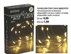 White - Nano Led Con Cavo Argento
