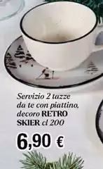 Servizio 2 Tazze Da Te Con Piattino, Decoro Servizio 2 Tazze Da Te Con Piattino, Decoro