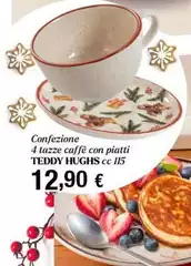 Confezione 4 Tazze Caffè Con Piatti Teddy Hughs Confezione 4 Tazze Caffè Con Piatti Teddy Hughs