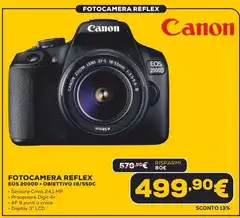 Canon - Fotocamera Reflex EOS 2000D + Obiettivo 18/55DC