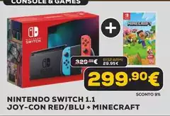 Nintendo - Switch 1.1 Joy-Con Red/Blu + Minecraft Nintendo - Switch 1.1 Joy-Con Red/Blu + Minecraft