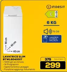 Indesit - Lavatrice Slim BTWL60400IT Indesit - Lavatrice Slim BTWL60400IT