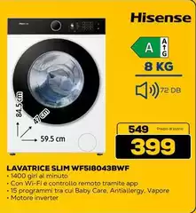 Hisense - Lavatrice Slim WF518043BWF Hisense - Lavatrice Slim WF518043BWF
