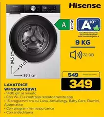 Hisense - Lavatrice WF3S9043BW1- Hisense - Lavatrice WF3S9043BW1-