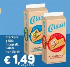 Colussi - Crackers Integrali, Salati, Non Salati Colussi - Crackers Integrali, Salati, Non Salati