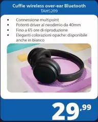 Philips - Cuffie Wireless Over-Ear Bluetooth TAH5209