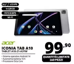 Acer - Iconia Tab A10 Tablet A10-21-A3YW Acer - Iconia Tab A10 Tablet A10-21-A3YW