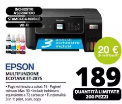 Epson - Multifunzione Ecotank ET-2875 Epson - Multifunzione Ecotank ET-2875