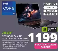 Acer - Notebook Gaming Nitro V 15 ANV15-52-99V7 Acer - Notebook Gaming Nitro V 15 ANV15-52-99V7