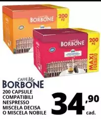 Caffe Borbone - 200 Capsule Compatibili Nespresso Miscela Decisa O Miscela Nobile Caffe Borbone - 200 Capsule Compatibili Nespresso Miscela Decisa O Miscela Nobile