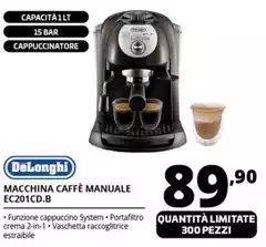 De Longhi - Macchina Caffe Manuale EC201CD.B De Longhi - Macchina Caffe Manuale EC201CD.B