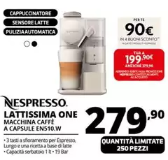 Nespresso - Lattissima One Macchina Caffe A Capsule EN510.W Nespresso - Lattissima One Macchina Caffe A Capsule EN510.W