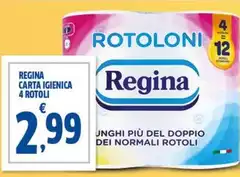 Regina - Carta Igienica 4 Rotoli Regina - Carta Igienica 4 Rotoli