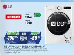 LG - Lavasciuga Snella D2R5S09TSWW
