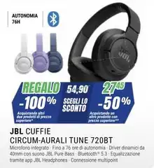 Jbl - Cuffie Circum-Aurali Tune 720BT