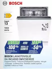 Bosch - Serie 2 SMV25EX02E lavastoviglie A scomparsa totale 13 coperti B Bosch - Serie 2 SMV25EX02E lavastoviglie A scomparsa totale 13 coperti B