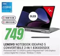 Lenovo - Notebook Ideapad 5 Convertibile 2-in-1 83kx005dix