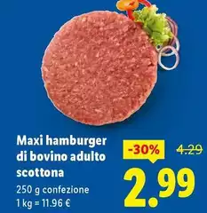 Maxi Hamburger Di Bovino Adulto Scottona