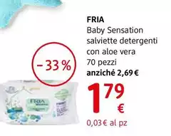 Fria - Baby Sensation Salviette Detergenti Con Aloe Vera 70 Pezzi