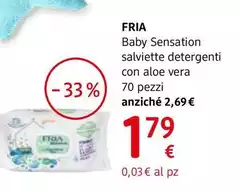 Fria - Baby Sensation Salviette Detergenti Con Aloe Vera 70 Pezzi