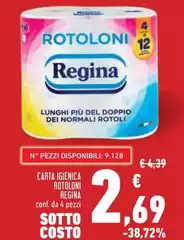 Regina - Carta Igienica Rotoloni Regina - Carta Igienica Rotoloni