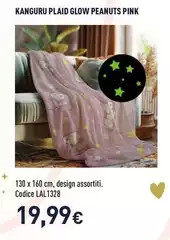 Kanguru Plaid Glow Peanuts Pink Kanguru Plaid Glow Peanuts Pink