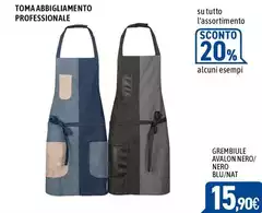 Grembiule Avalon Nero/Nero Blu/Nat Grembiule Avalon Nero/Nero Blu/Nat