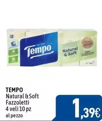 Tempo - Natural & Soft Fazzoletti 4 Veli 10 Pz Tempo - Natural & Soft Fazzoletti 4 Veli 10 Pz