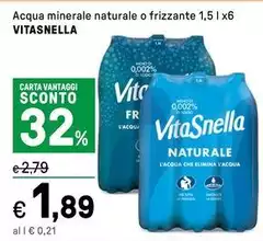 Vitasnella - Acqua Minerale Naturale O Frizzante Vitasnella - Acqua Minerale Naturale O Frizzante