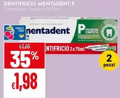 Mentadent - Dentifricio P Prevenzione Completa