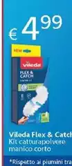 Vileda -  Flex & Catch Kit Catturapolvere Manico Corto